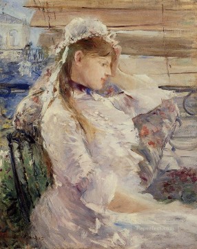 Berthe Morisot Painting - Behind the Blinds Berthe Morisot